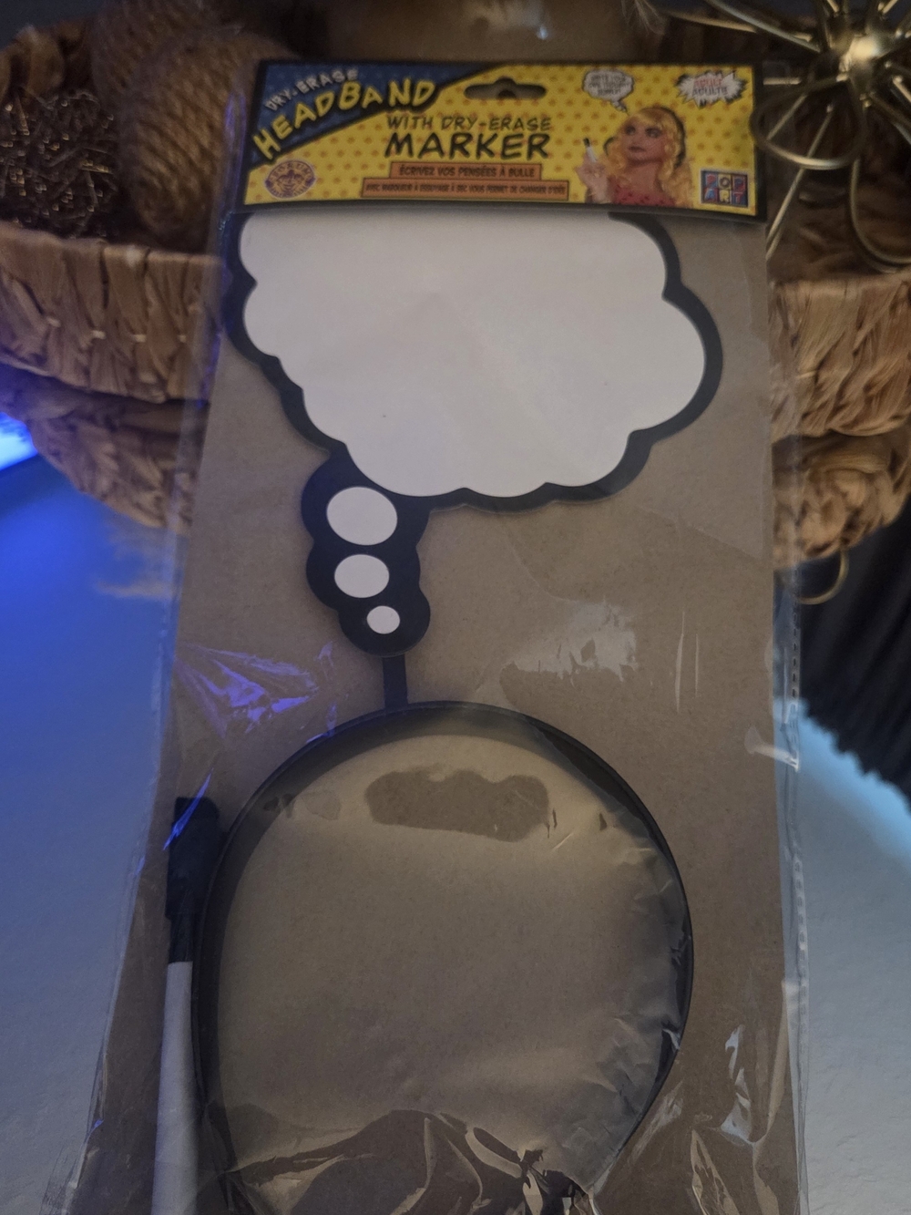 NWT Pop Art Dry Erase Thought Bubble Headband Costume Accessory w/ Marker